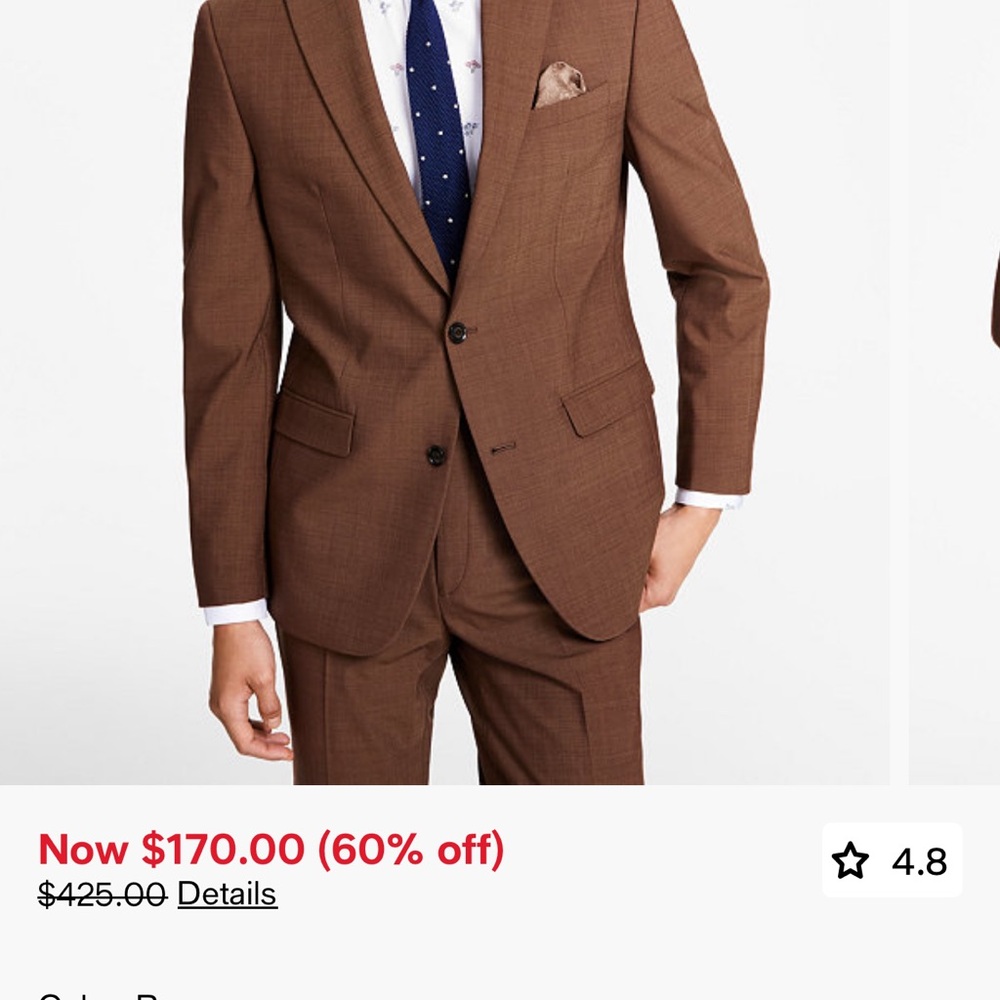 Brand New/ Never Worn Bar III Brown Men's Suit